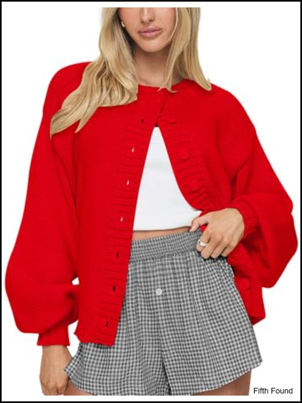 Womens Oversized Chunky Knit Button Front Cardigan Loose Fit Sweater